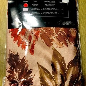 Autumn Fall 60” round fabric tablecloth. New in package